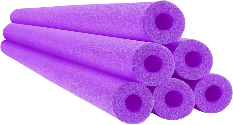 Chochkees Purple Pool Noodles Swimming Hollow Core Foam Tube, Floating Thick Noodles for Floating, Pool Accessories, 52" - Image 1